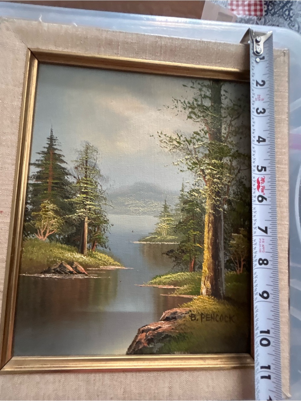 Vintage Framed Oil Painting By B. Pencock